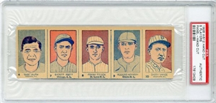 1926 W512 Baseball Uncut Strip with Babe Ruth PSA Authentic